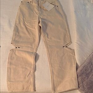 High-Rise Convertible Panel Women’s Jeans — Cream